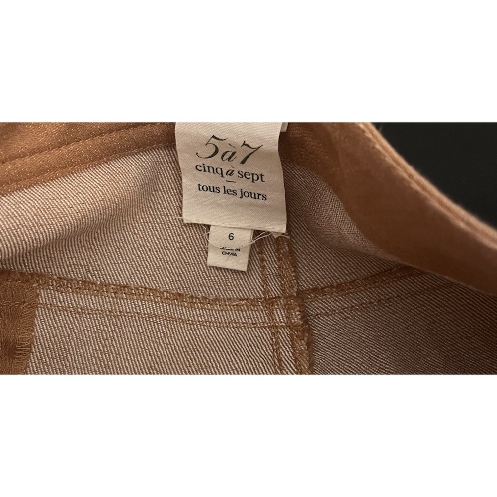 Cinq A Sept Flared Leg Cropped Jean Pant Size 6 Chestnut Brown - Picture 6 of 7